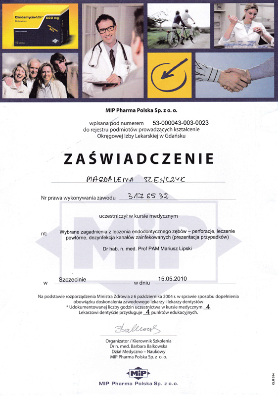 certyfikat 15 maja 2010
